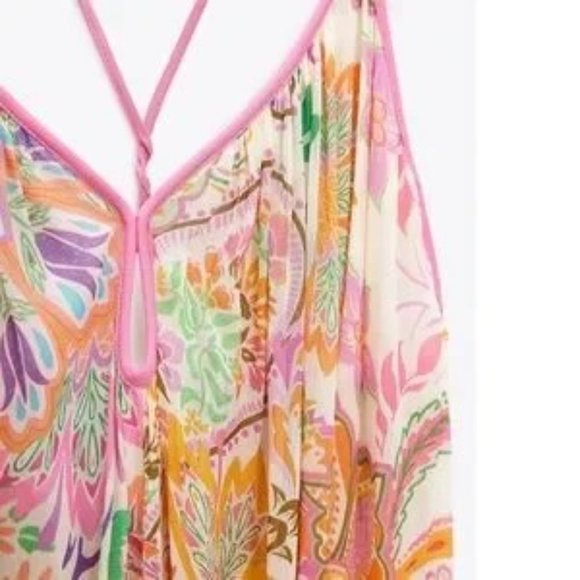 Women's Zara Multicoloured Floral Print Maxi Dress Blogger's Favourite Size S - Picture 4 of 10